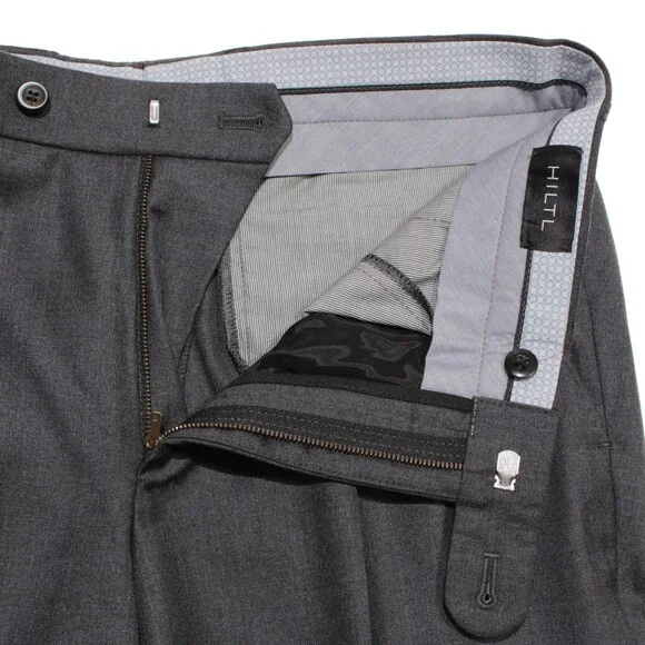 Hiltl NWT DiBiella Dress Pants Size 32 US Contemporary Fit in Gray 100% Wool